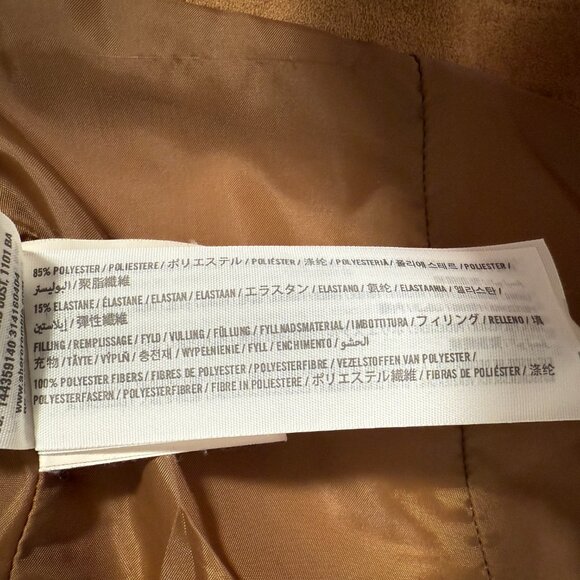 Abercrombie Fitch Biker Jacket Women Size S Brown Full Zip Faux Suede Moto GUC - Picture 10 of 16